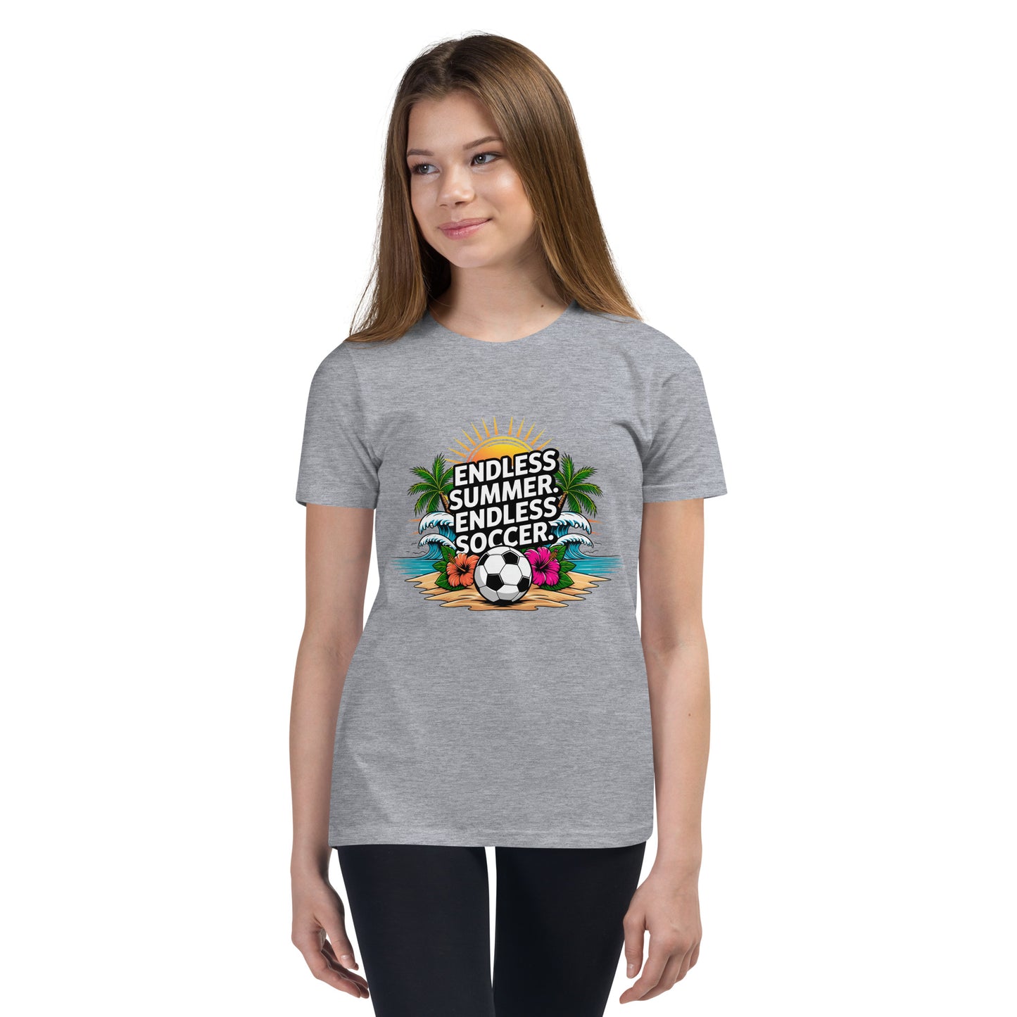 Endless Summer Endless Soccer Kids T-Shirt | Youth Soccer Beach Tee for Boys & Girls by Ortrends