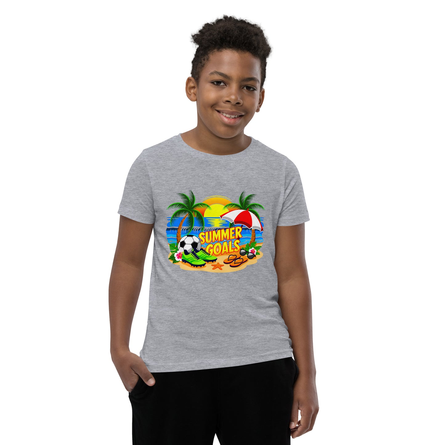 Summer Goals Kids Soccer T-Shirt | Boys & Girls Summer Sports Shirt by Ortrends