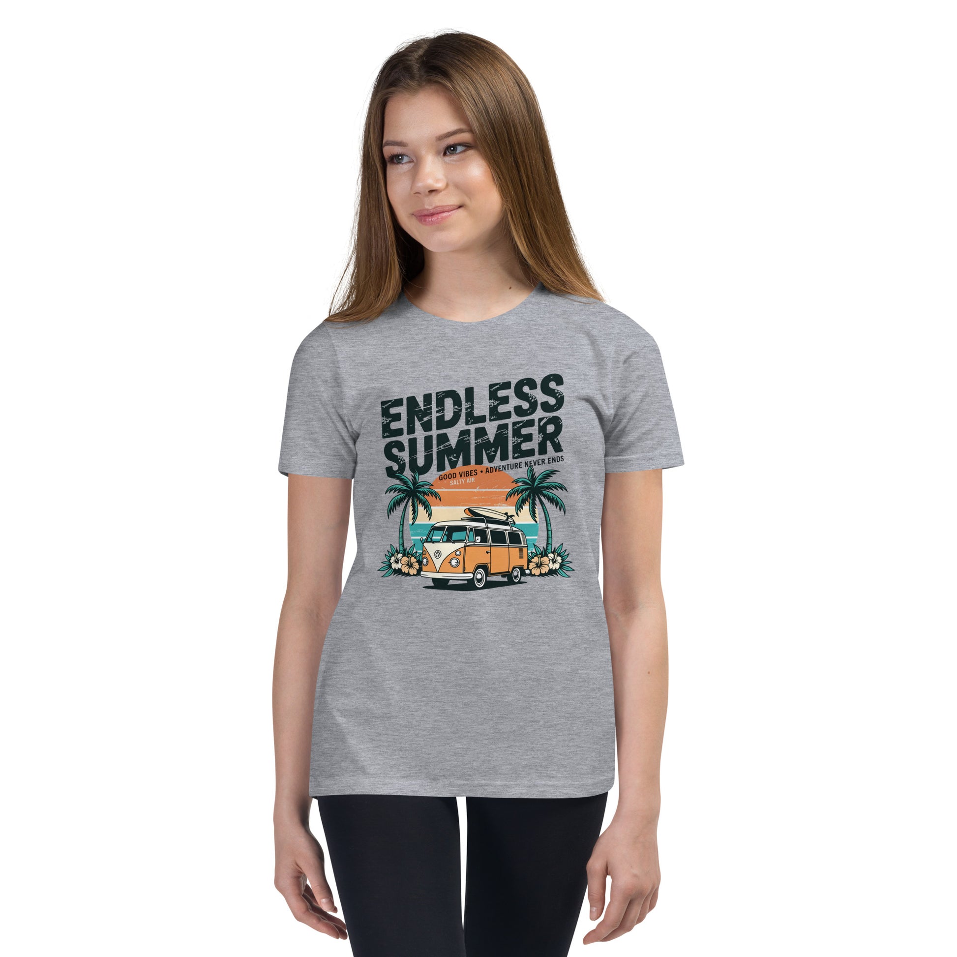 Endless Summer Kids Beach T-Shirt | Retro Surf Van Youth Graphic Tee by Ortrends