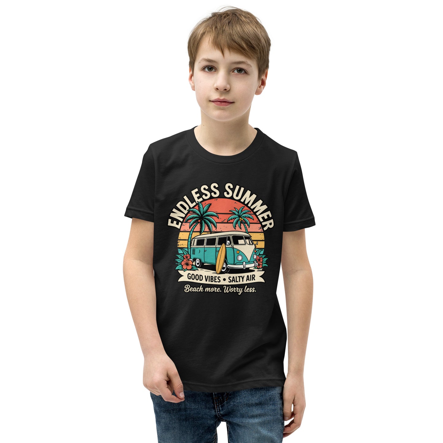 Endless Summer Kids T-Shirt | Beach Van Youth Graphic Tee by Ortrends