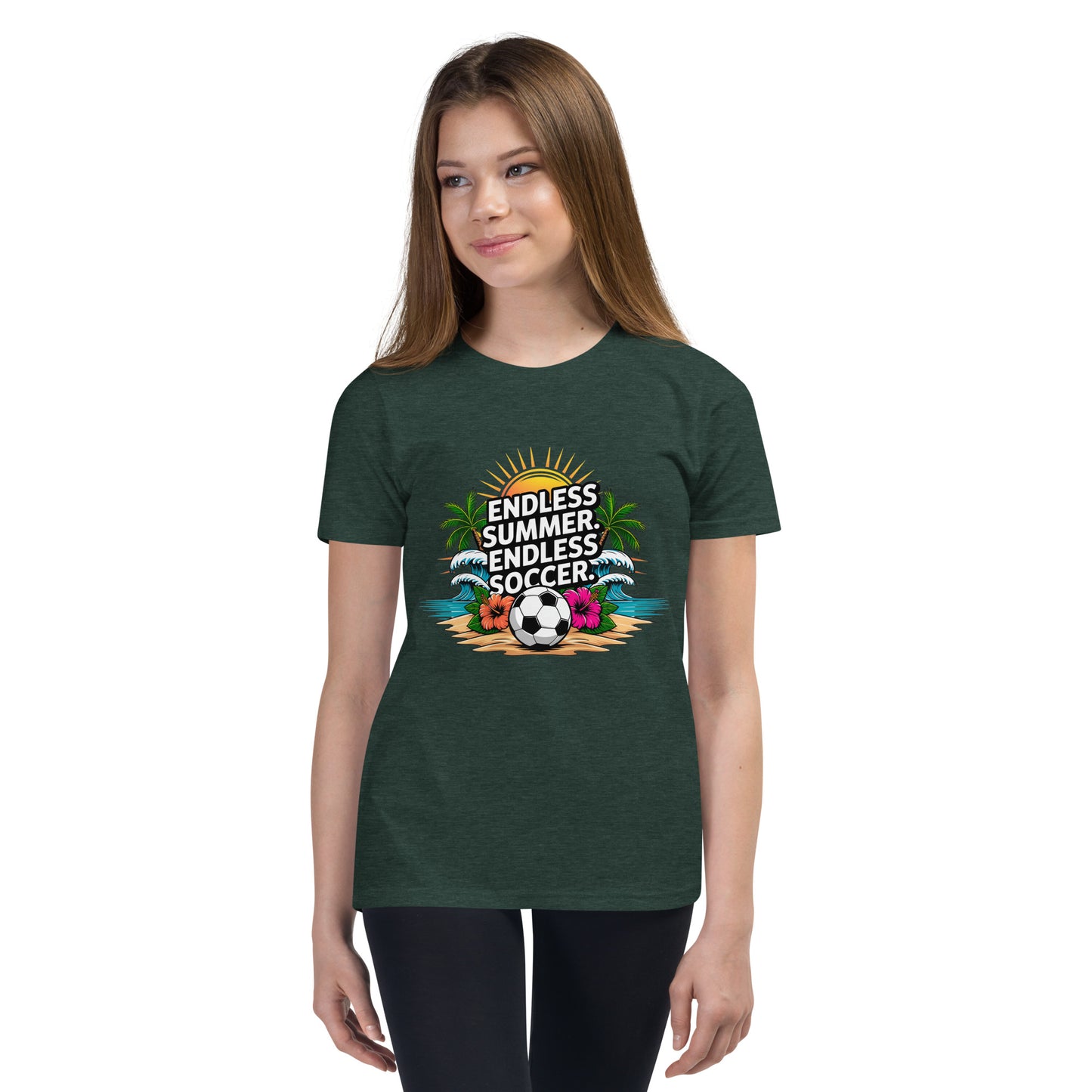 Endless Summer Endless Soccer Kids T-Shirt | Youth Soccer Beach Tee for Boys & Girls by Ortrends