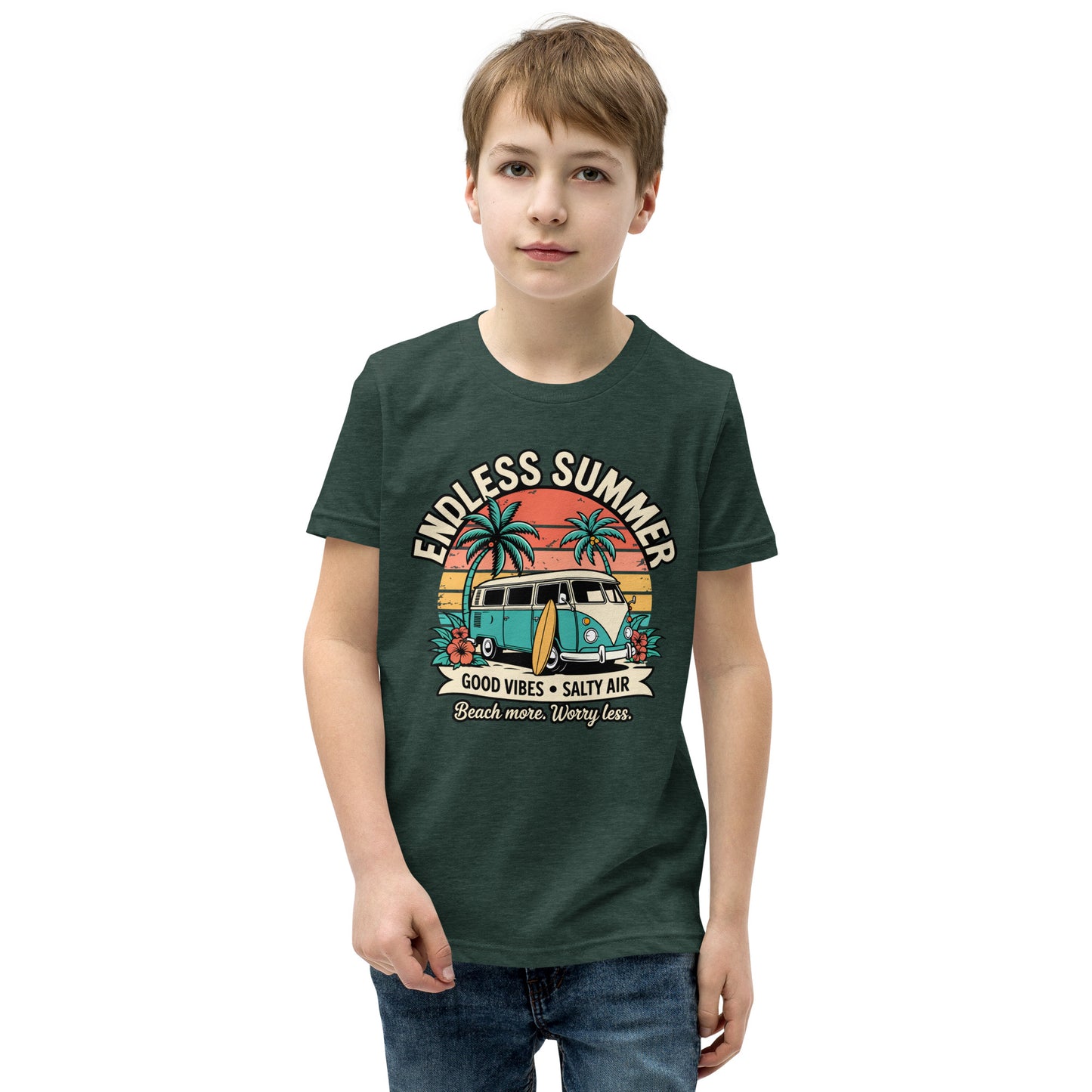 Endless Summer Kids T-Shirt | Beach Van Youth Graphic Tee by Ortrends