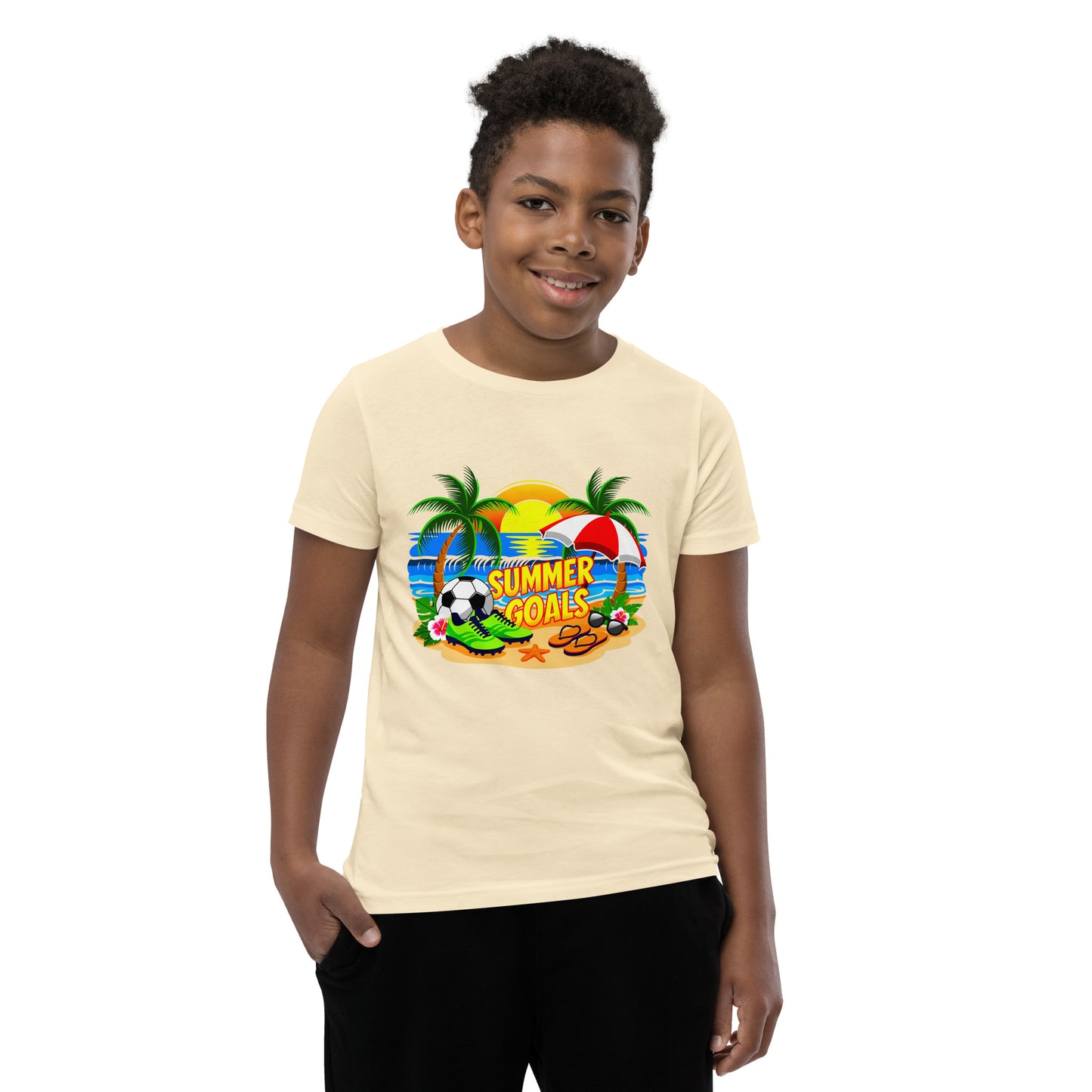 Summer Goals Kids Soccer T-Shirt | Boys & Girls Summer Sports Shirt by Ortrends