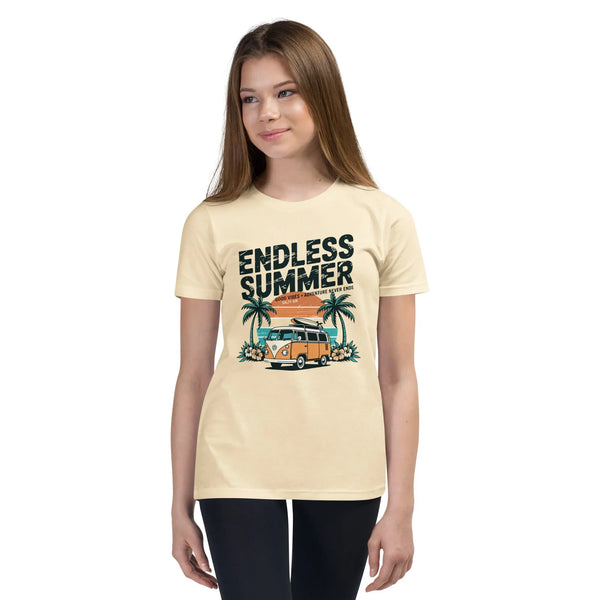 Endless Summer Kids Beach T-Shirt | Retro Surf Van Youth Graphic Tee by Ortrends