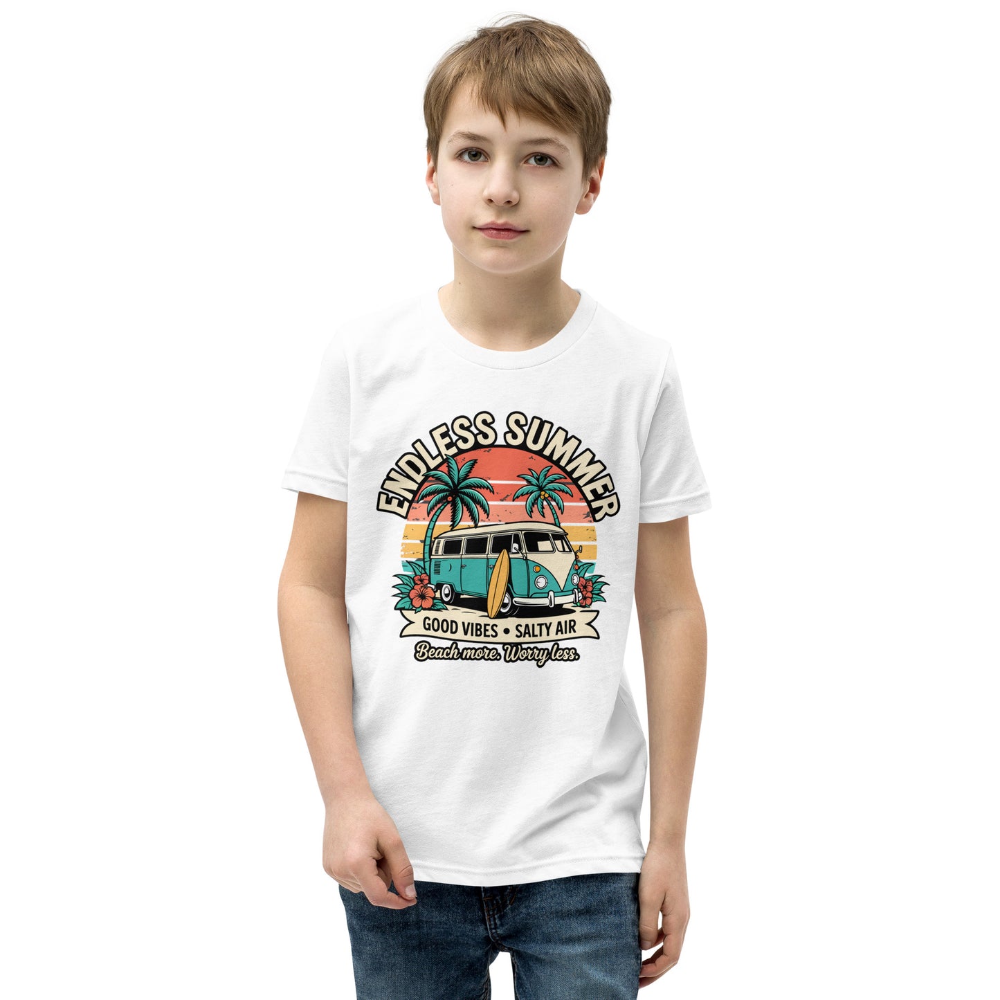 Endless Summer Kids T-Shirt | Beach Van Youth Graphic Tee by Ortrends