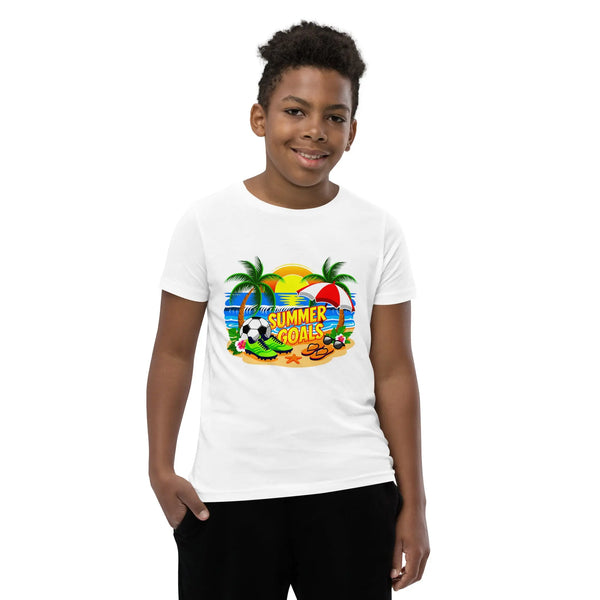 Summer Goals Kids Soccer T-Shirt | Boys & Girls Summer Sports Shirt by Ortrends
