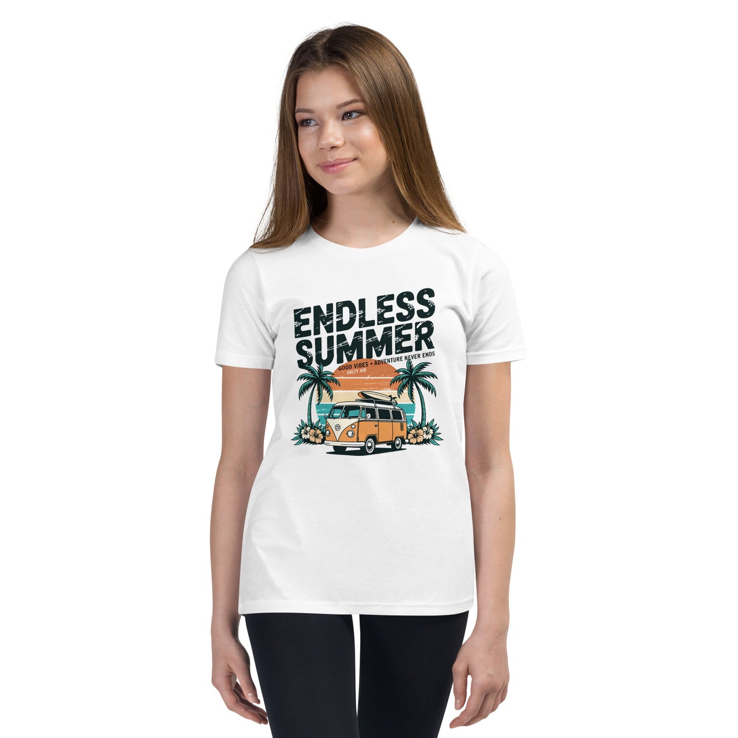 Endless Summer Kids Beach T-Shirt | Retro Surf Van Youth Graphic Tee by Ortrends