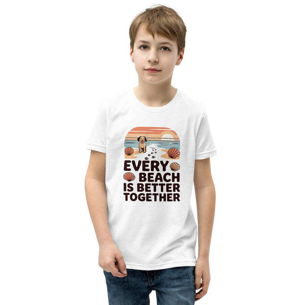 Every Beach Is Better Together Kids Dog T-Shirt | Summer Vacation Shirt for Boys & Girls by Ortrends